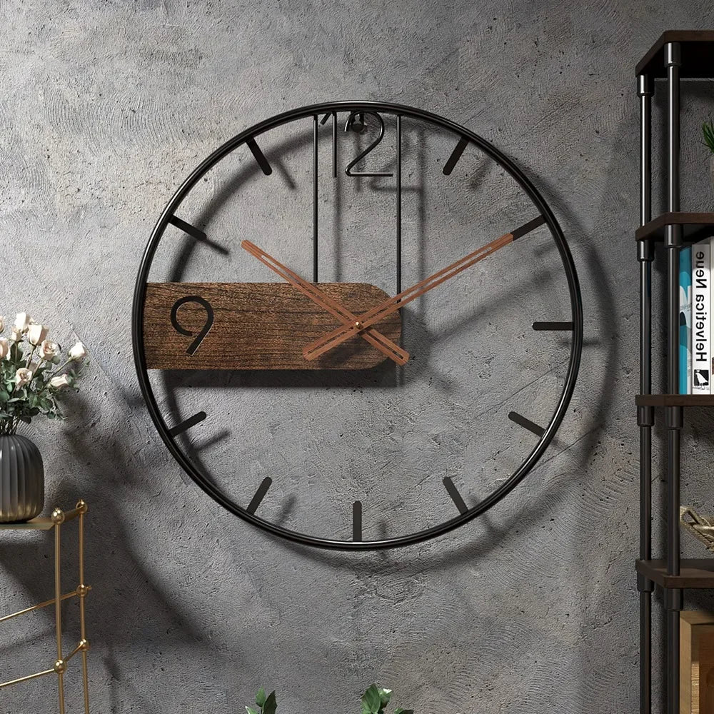 3D Nordic Wall Clock | Large Metal Iron Clock | Modern Home Decor – POUEV
