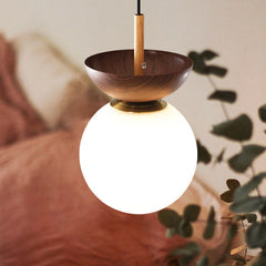 Hanglamp – Elegante Zen-verlichting – Houten constructie, sfeervolle ambiance