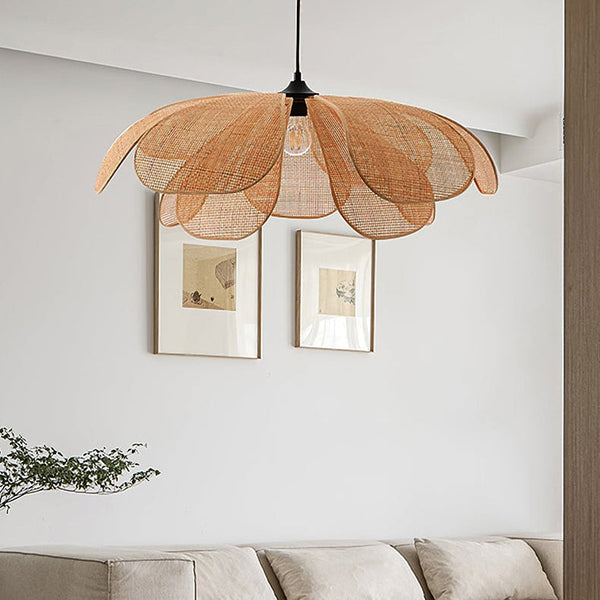 Rattan Hanglamp – Bloemvormig ontwerp – Geschikt voor binnengebruik, duurzaam materiaal
