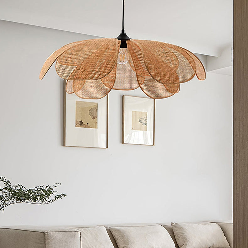 Rattan Hanglamp – Bloemvormig ontwerp – Geschikt voor binnengebruik, duurzaam materiaal