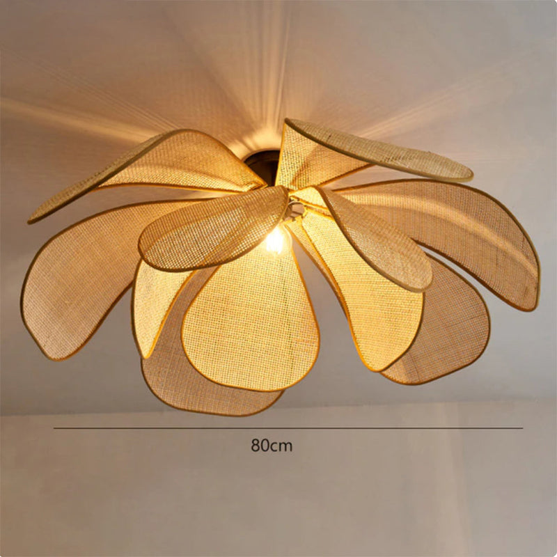 Rattan Hanglamp – Bloemvormig ontwerp – Geschikt voor binnengebruik, duurzaam materiaal