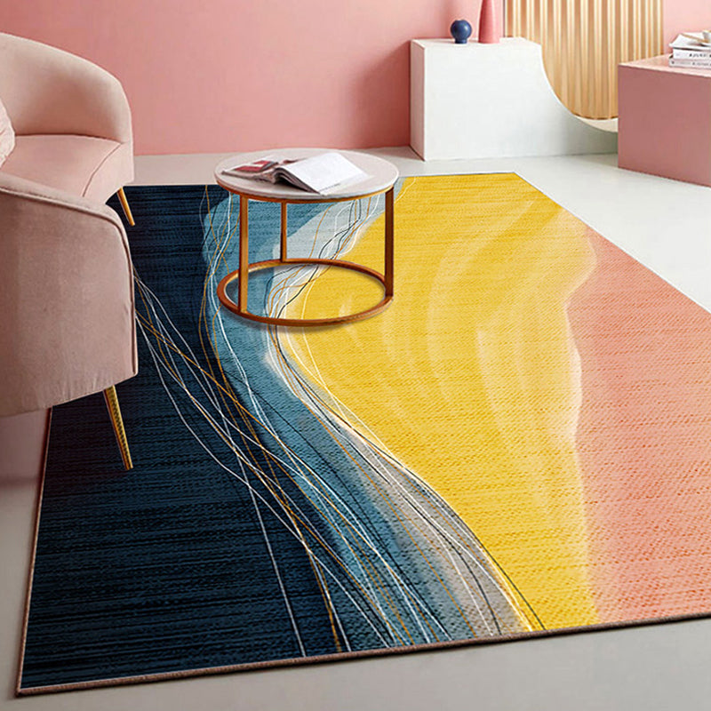 Vloerkleed met kleurblokontwerp – Huisdiervriendelijk – Polyester voor kamer