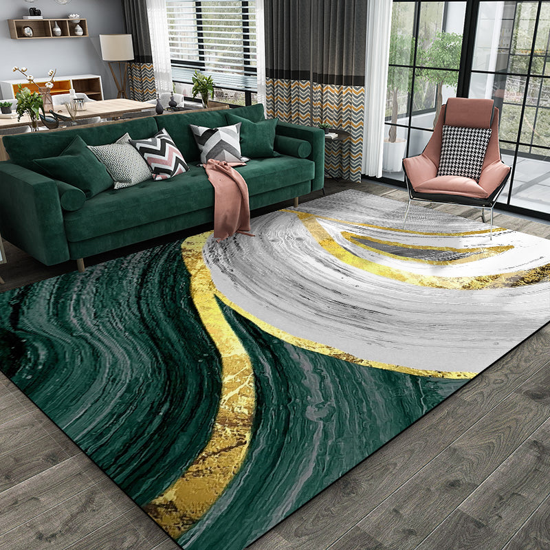 Vloerkleed – Modern waterverf patroon – Polyester, huisdiervriendelijk, wasbaar, niet-slip