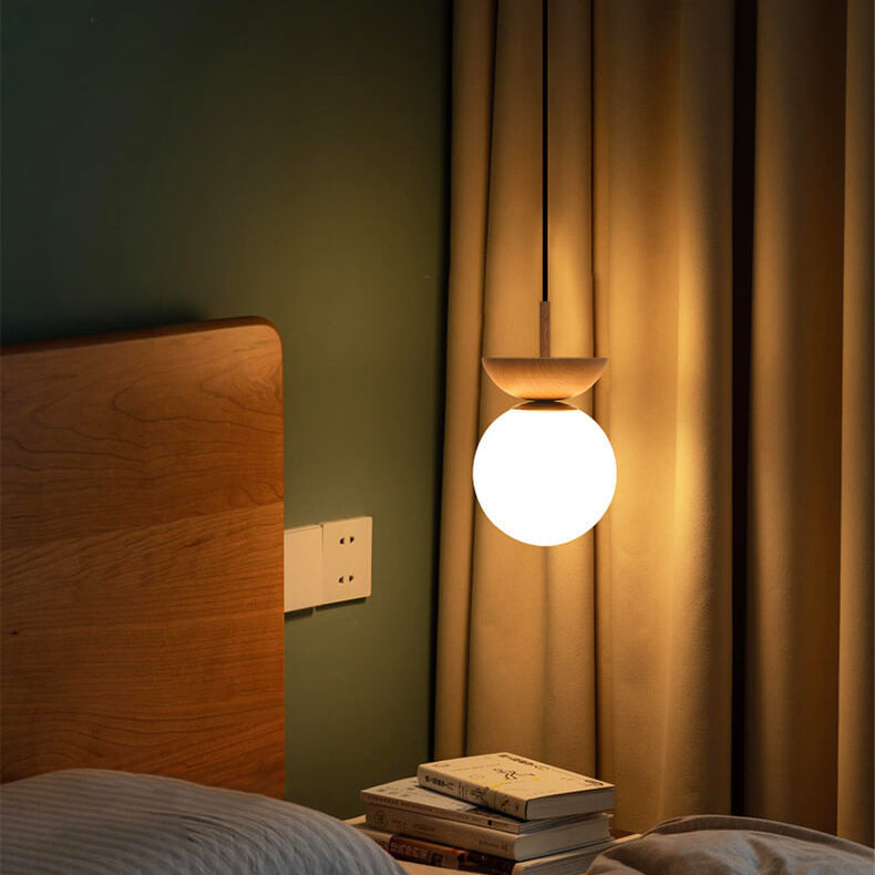 Hanglamp – Elegante Zen-verlichting – Houten constructie, sfeervolle ambiance
