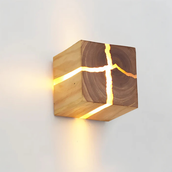 Wandlamp – Stijlvol ontwerp – Hout, LED verlichting, voor binnengebruik
