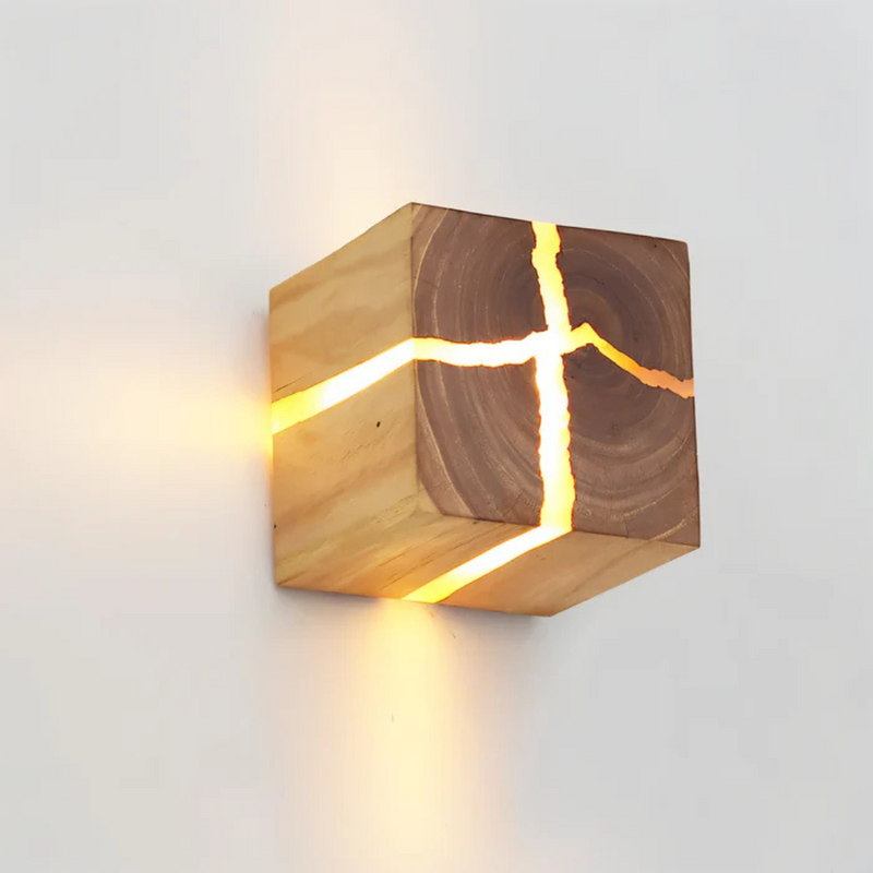 Wandlamp – Stijlvol ontwerp – Hout, LED verlichting, voor binnengebruik