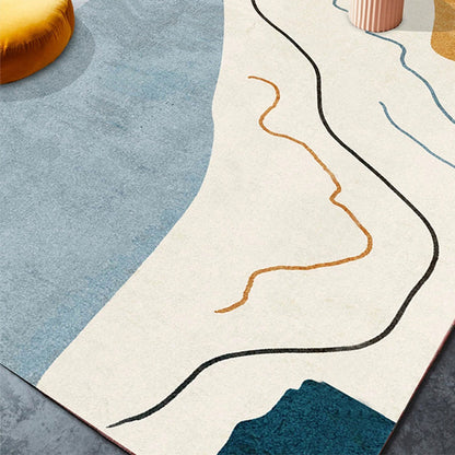 Vloerkleed | Abstracte print | Vlekbestendig, antislip, polyester, machinewasbaar