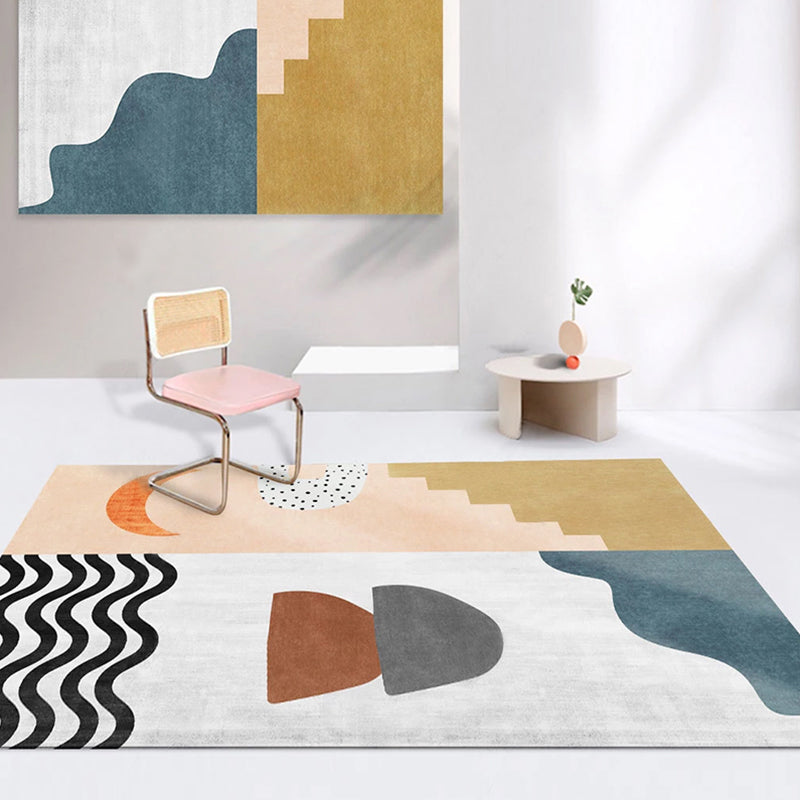 Vloerkleed | Abstracte print | Vlekbestendig, antislip, polyester, machinewasbaar
