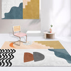 Vloerkleed | Abstracte print | Vlekbestendig, antislip, polyester, machinewasbaar