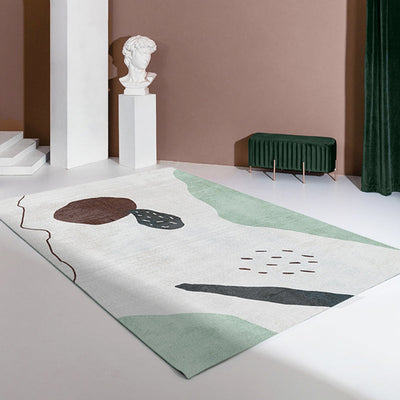 Vloerkleed | Abstracte print | Vlekbestendig, antislip, polyester, machinewasbaar — Groente