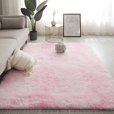 Vloerkleed – Ontspannend en veelkleurig – Synthetisch met anti-slip achterkant, kleurbestendig — Roze