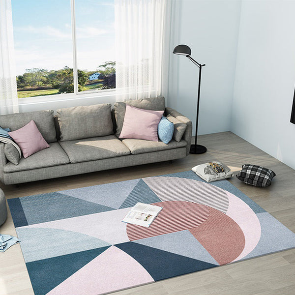 Kleurblok vloerkleed – Wasbaar | Anti-slip achterkant | Polyester, voor binnen gebruik