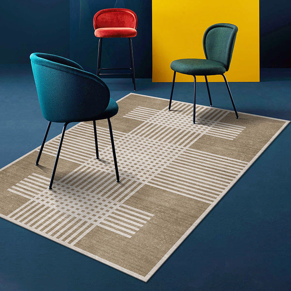Kleurblok vloerkleed – Wasbaar | Anti-slip achterkant | Polyester, voor binnen gebruik