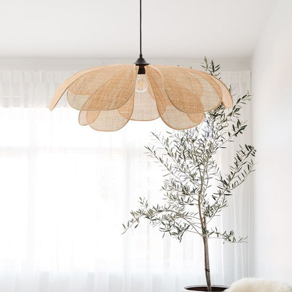 Rattan Hanglamp – Bloemvormig ontwerp – Geschikt voor binnengebruik, duurzaam materiaal