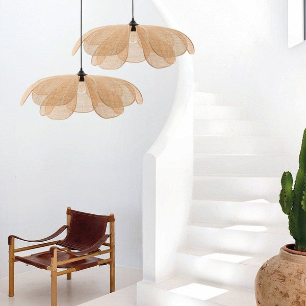 Rattan Hanglamp – Bloemvormig ontwerp – Geschikt voor binnengebruik, duurzaam materiaal