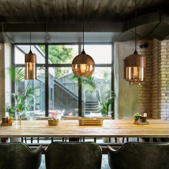 Hanglamp – Scandinavisch design – Hout met getint glas