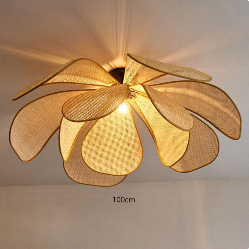 Rattan Hanglamp – Bloemvormig ontwerp – Geschikt voor binnengebruik, duurzaam materiaal