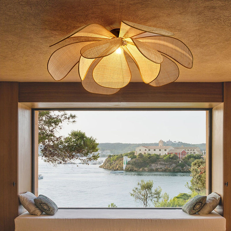Rattan Hanglamp – Bloemvormig ontwerp – Geschikt voor binnengebruik, duurzaam materiaal