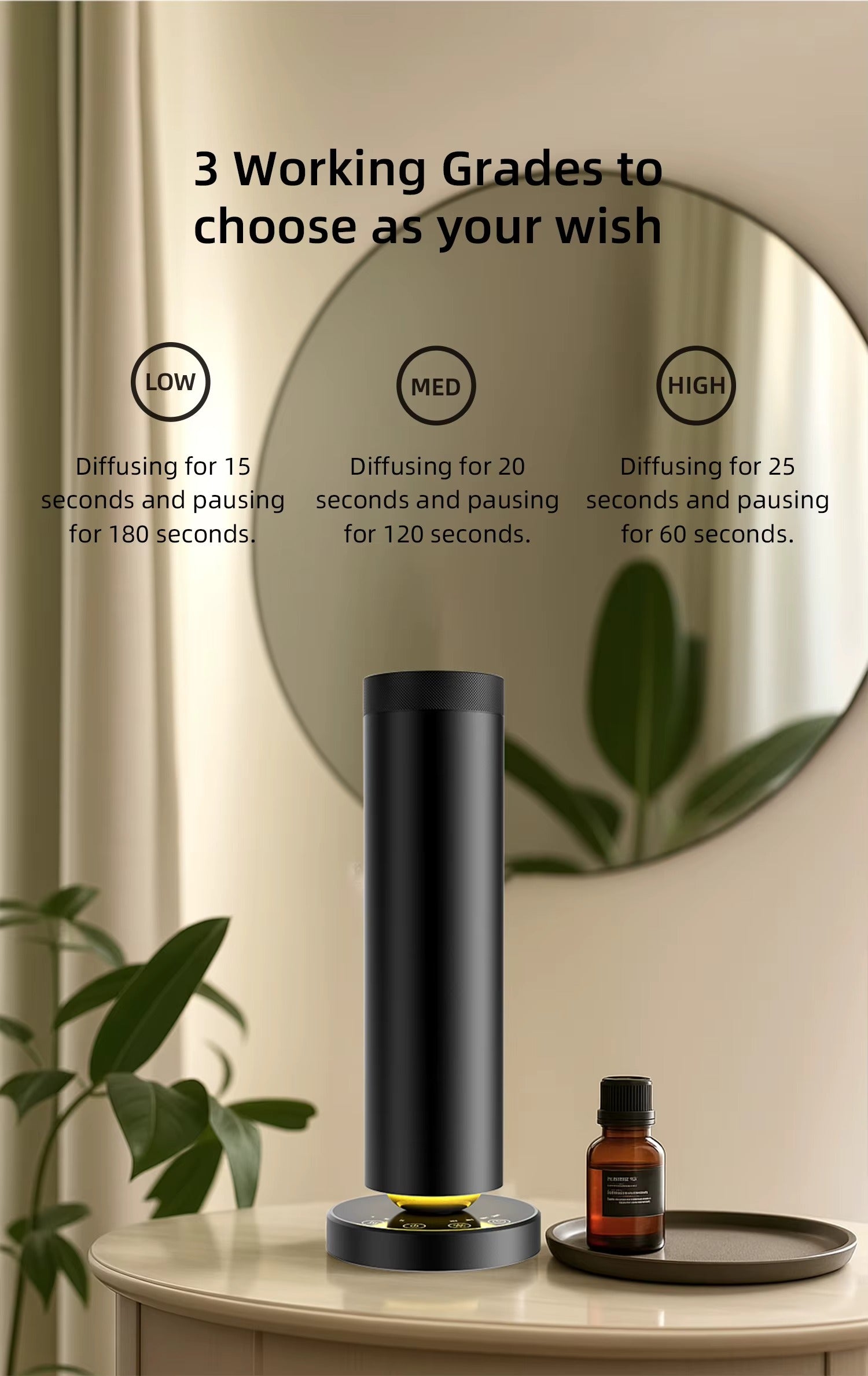 Tall Floor Aroma Diffuser M-090L | 120ml | Bluetooth & Remote Control