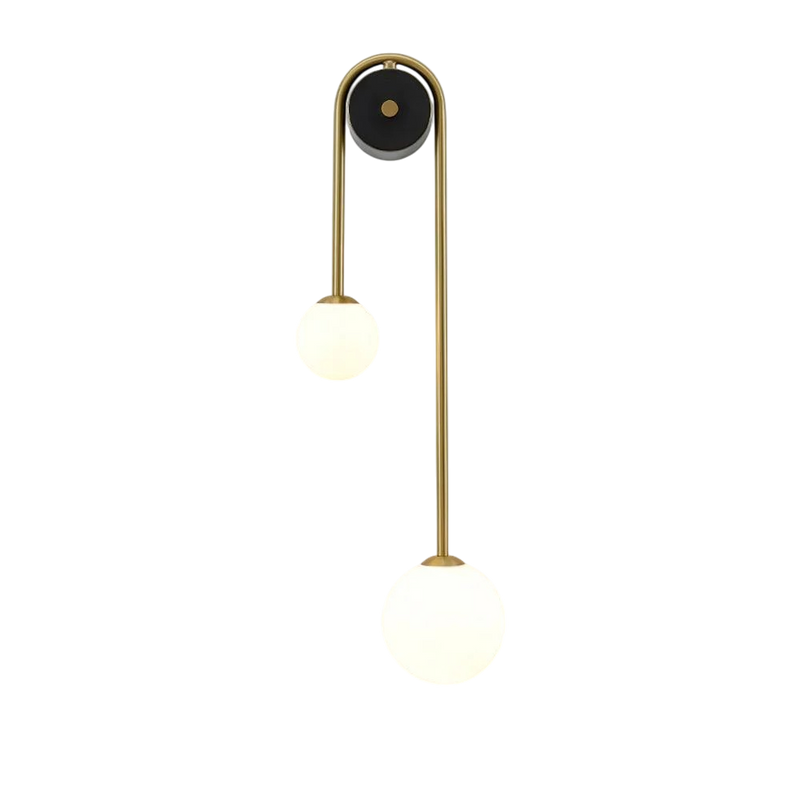 Wandlamp – Modern ontwerp met gebogen arm – Glazen scherm, geschikt voor diverse interieurstijlen