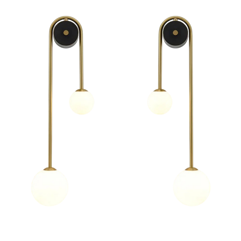 Wandlamp – Modern ontwerp met gebogen arm – Glazen scherm, geschikt voor diverse interieurstijlen