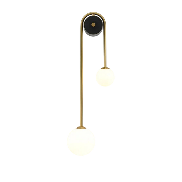 Wandlamp – Modern ontwerp met gebogen arm – Glazen scherm, geschikt voor diverse interieurstijlen