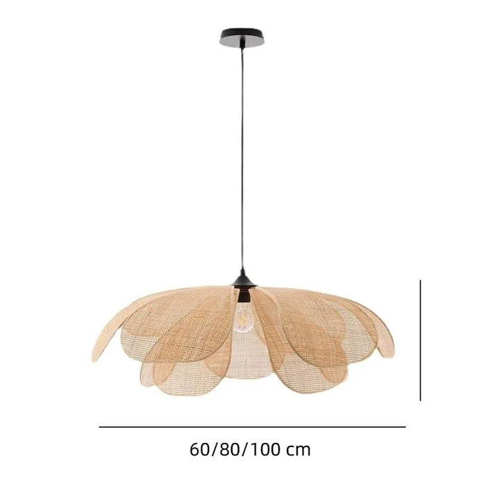 Rattan Hanglamp – Bloemvormig ontwerp – Geschikt voor binnengebruik, duurzaam materiaal