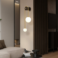 Wandlamp – Modern ontwerp met gebogen arm – Glazen scherm, geschikt voor diverse interieurstijlen