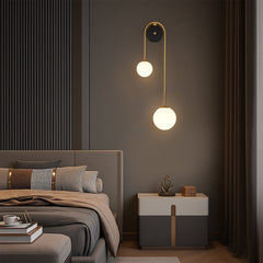 Wandlamp – Modern ontwerp met gebogen arm – Glazen scherm, geschikt voor diverse interieurstijlen