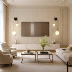 Wandlamp – Modern ontwerp met gebogen arm – Glazen scherm, geschikt voor diverse interieurstijlen
