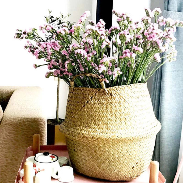 Handgemaakte Zeegras Bloempot | Hangende Rieten Plantenmand voor Tuin en Balkon