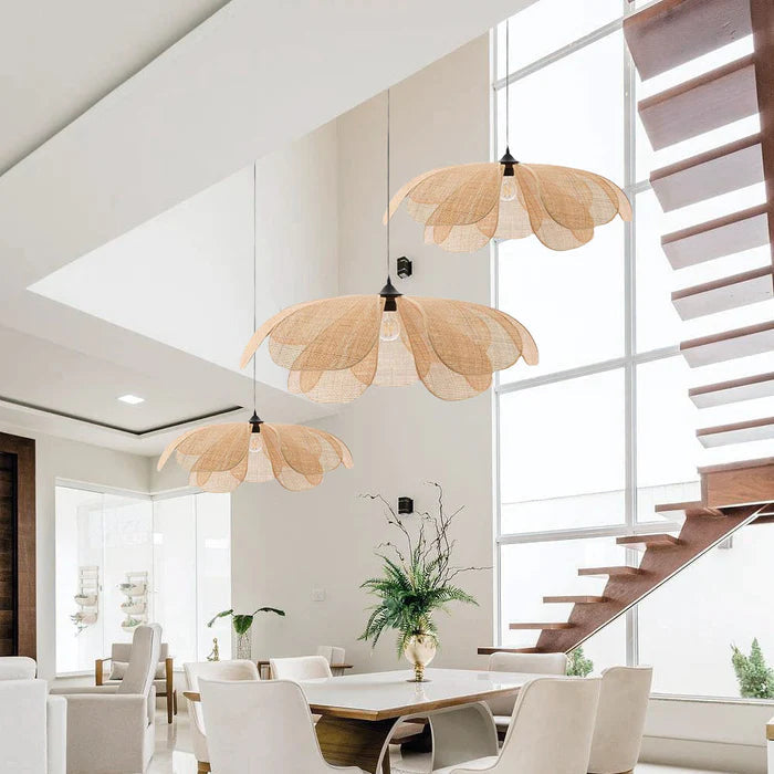 Rattan Hanglamp – Bloemvormig ontwerp – Geschikt voor binnengebruik, duurzaam materiaal