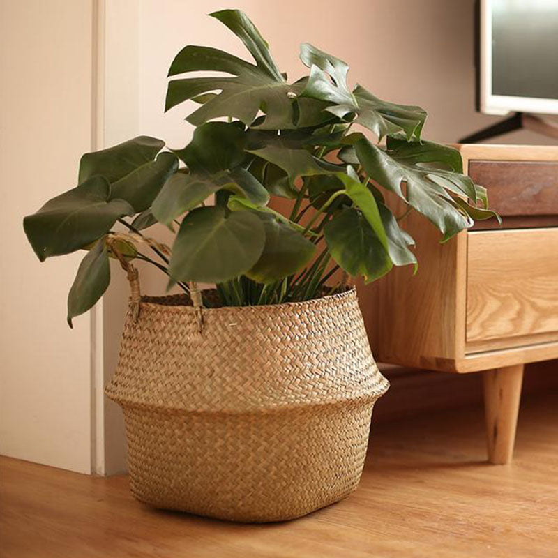 Handgemaakte Zeegras Bloempot | Hangende Rieten Plantenmand voor Tuin en Balkon