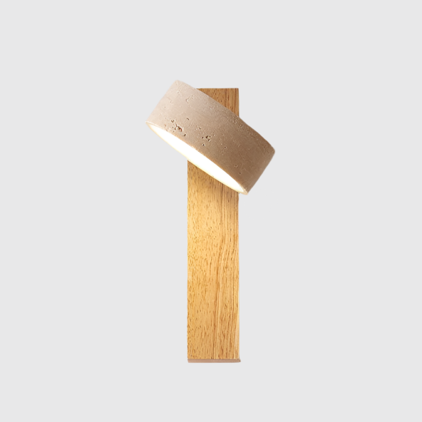 Wandlamp – Stijlvolle natuurstenen lamp – Off-white travertin materiaal