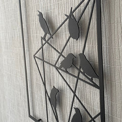 Metalen wanddecoratie – Vogels op draad – Duurzaam ontwerp, geschikt voor binnen- en buitengebruik