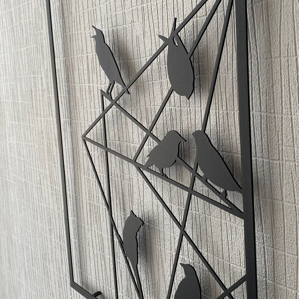 Metalen wanddecoratie – Vogels op draad – Duurzaam ontwerp, geschikt voor binnen- en buitengebruik