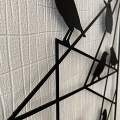 Metalen wanddecoratie – Vogels op draad – Duurzaam ontwerp, geschikt voor binnen- en buitengebruik