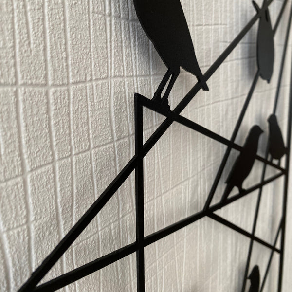 Metalen wanddecoratie – Vogels op draad – Duurzaam ontwerp, geschikt voor binnen- en buitengebruik