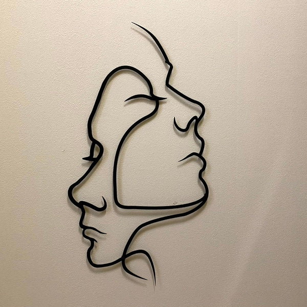 Metalen wanddecoratie – Twee Gezichten Design – Duurzaam Materiaal, Uniek Kunstwerk
