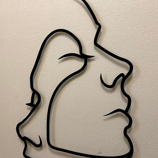 Metalen wanddecoratie – Twee Gezichten Design – Duurzaam Materiaal, Uniek Kunstwerk