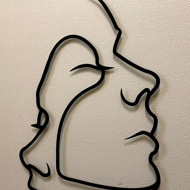 Metalen wanddecoratie – Twee Gezichten Design – Duurzaam Materiaal, Uniek Kunstwerk