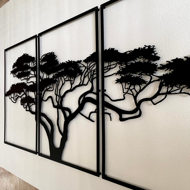 Metalen wanddecoratie – Afrikaanse boom design – Duurzaam en decoratief materiaal
