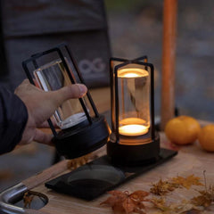 Tafellamp | Stijlvolle lantaarn | Metaal en glas, ideaal voor binnen- en buitendecoratie