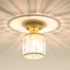 Hanglamp – Moderne halfronde kristalontwerp – Elegante halogeenverlichting voor gang