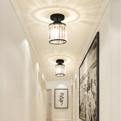 Hanglamp – Moderne halfronde kristalontwerp – Elegante halogeenverlichting voor gang