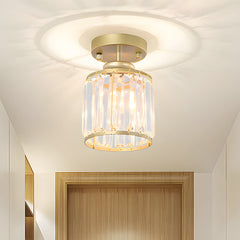 Hanglamp – Moderne halfronde kristalontwerp – Elegante halogeenverlichting voor gang