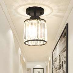 Hanglamp – Moderne halfronde kristalontwerp – Elegante halogeenverlichting voor gang
