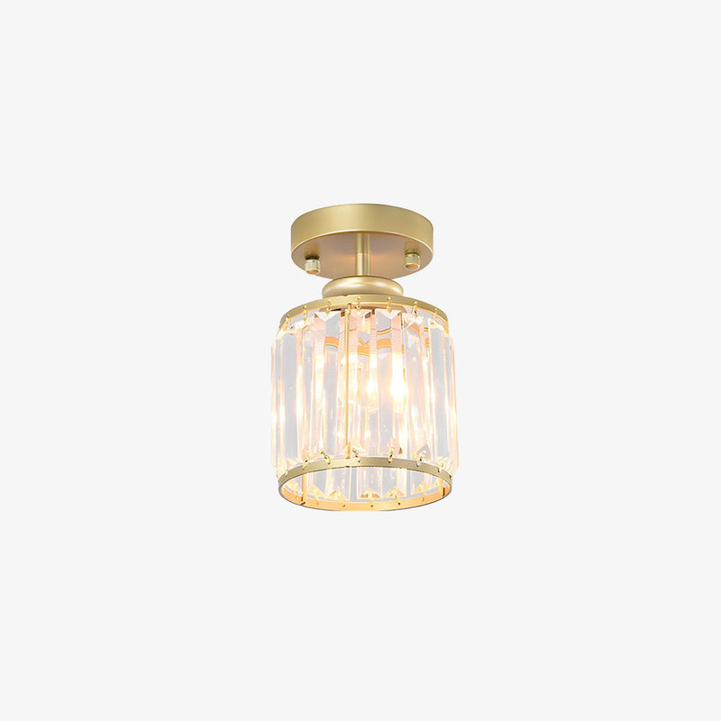 Hanglamp – Moderne halfronde kristalontwerp – Elegante halogeenverlichting voor gang
