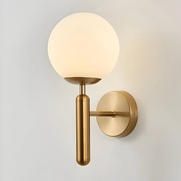 Wandlamp – LED met glanzende bol – Koper, voor interieurdecoratie