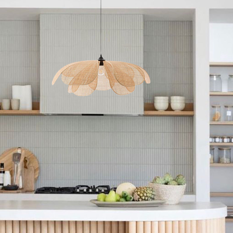 Rattan Hanglamp – Bloemvormig ontwerp – Geschikt voor binnengebruik, duurzaam materiaal